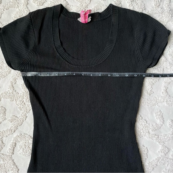Y2K Black Ribbed Stretchy Dress small - Picture 2 of 9